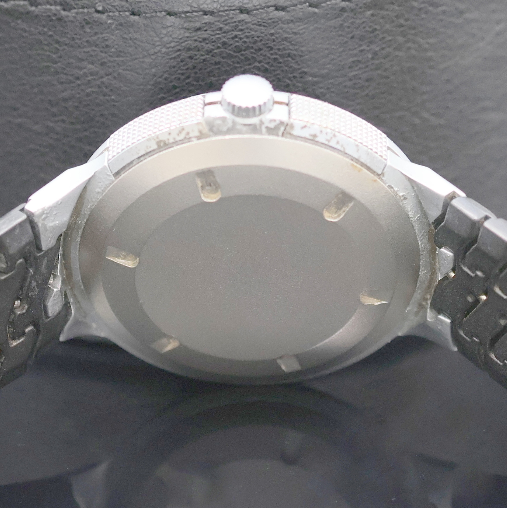 Detail d: IWC Porsche Design Armbandchronograph Referenz 3701, Automatik, Schweiz um 1988, Aluminiumgeh. inkl. orig. Kunststoff- Gliederband m. Faltschl., ...