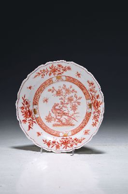 Image 26946507 - Teller, Meissen, um 1725-30, qualitätvolle Handmalerei, eisenroter Dekor mit ...