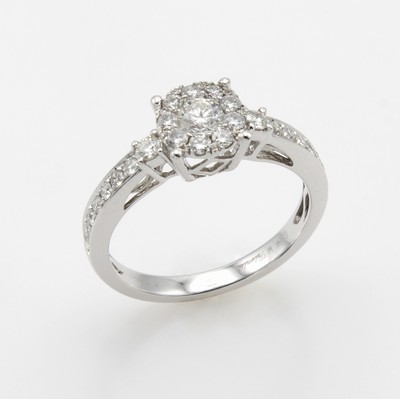 Image 26946510 - Ring mit Brillanten, WG 750/000, 26 Brill. zus. ca. 0.66 ct Weiß/si-p, RW ca. 53