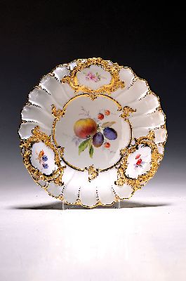 Image 26946546 - Prunkteller, Meissen, um 1880-90, 1. Wahl, Porzellan, reliefiert und matt- und ...