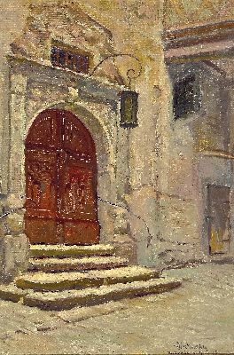 Image 26946549 - Georg Dieckmann, 1863 Hannover-1947 Aurich, Ansicht aus Rothenburg, Öl/Lwd, rechts ...