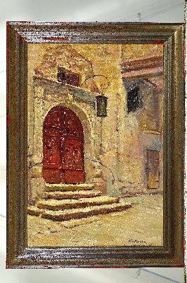 26946549k - Georg Dieckmann, 1863 Hannover-1947 Aurich, Ansicht aus Rothenburg, Öl/Lwd, rechts ...