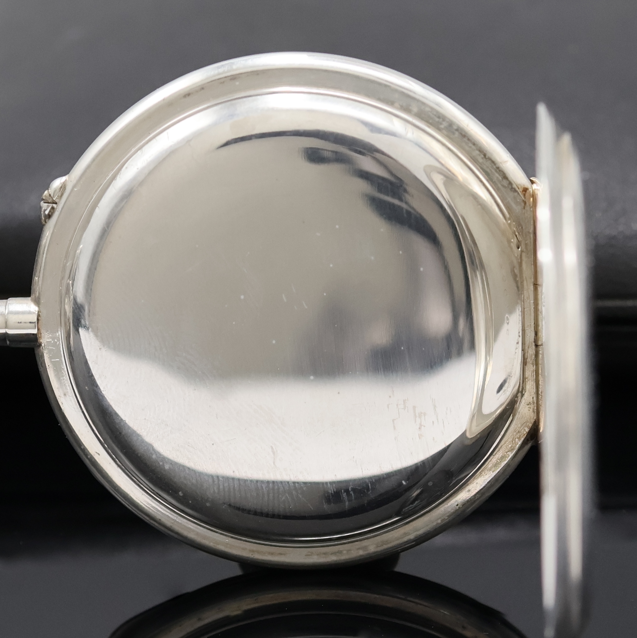 Detail b: DEUTSCHE PRÄZISIONSUHRENFABRIK GLASHÜTTE SA offene Taschenuhr in Silber mit original Etui, Deutschland um 1900, glattes Geh., Goldscharniere, ...