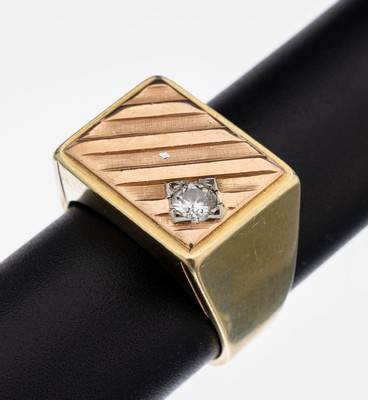 Image 26946714 - 14 kt Gold Diamant-Ring, GG/RoseG 585/000, Altschliff-Diamant ca. 0.25 ct Weiß/p, ...