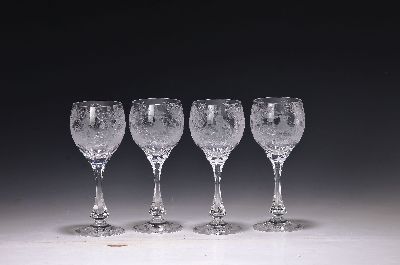 Image 26946840 - 18 Weinpokale mit Watteau-Szenen Tschechien, nach historischem Vorbild reich graviert: ...