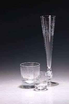 Image 26946854 - Großes Gläserset, Theresienthal, reich graviert mit floraler Ornamentik: 5 ...