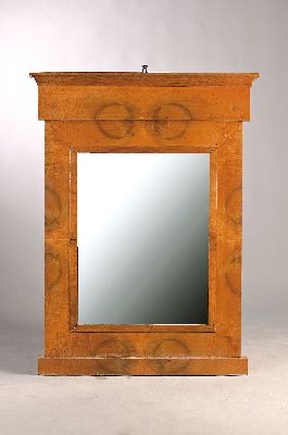 Image 26947112 - Großer Spiegel, Biedermeier, um 1830/40, Nußbaumfurnier, schlichtes ...