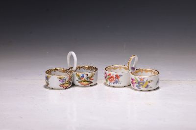 Image 26947465 - Zwei Gewürzschälchen, Meissen, um 1890/1900, jeweils Doppelschälchen, ...
