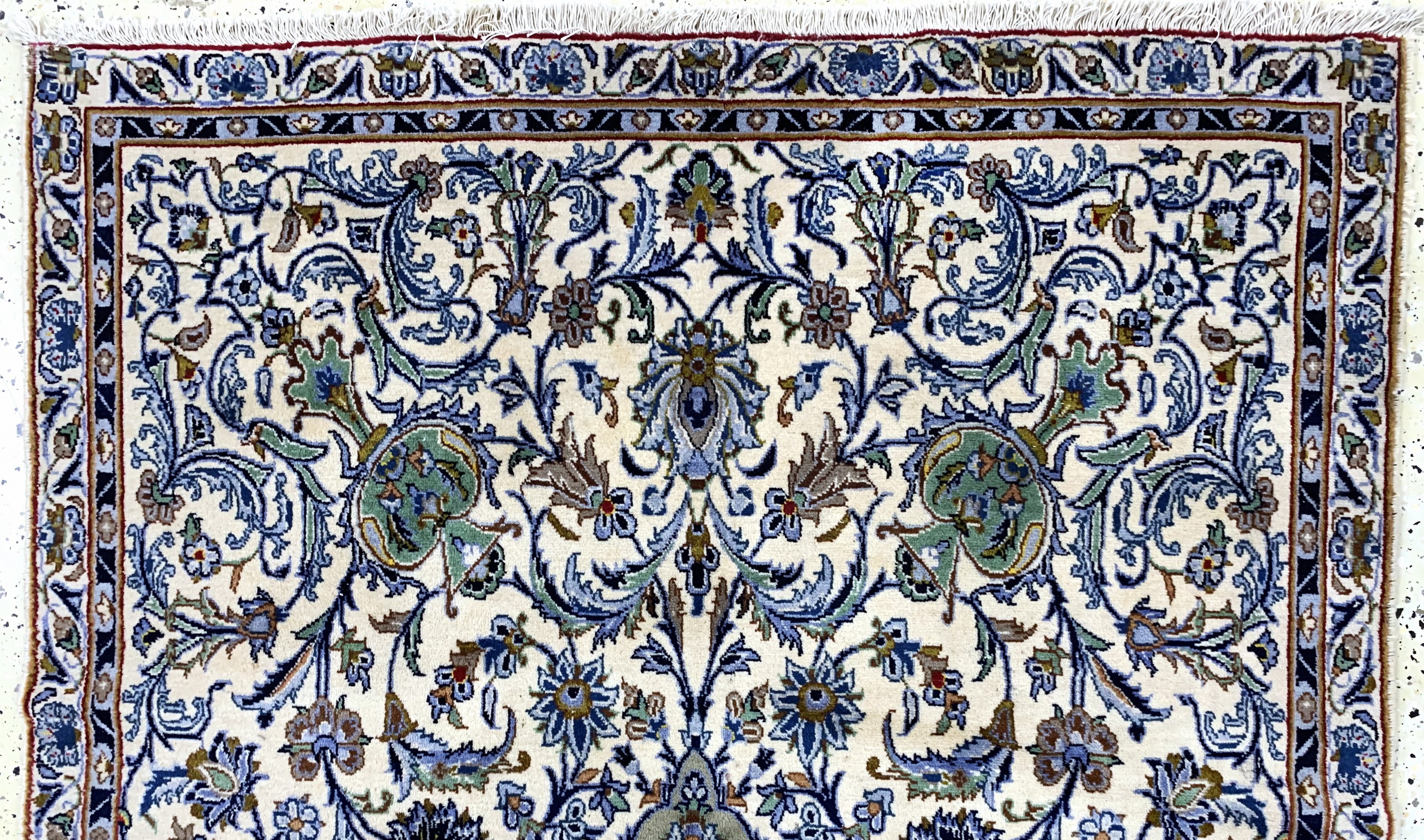Detail a: Keschan Kork, Persien, Ende 20.Jhd, Korkwolle auf Baumwolle, ca. 275 x 140 cm, EHZ: 2(restauriert).