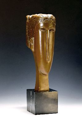 Image 26947662 - Bronzeskulptur nach Amedeo Modigliani (1884- 1920), Kopf, sign. und num. A 2539, ...