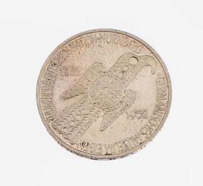 Image Silbermünze 5 Mark, Deutschland 1952, Germanisches Museum