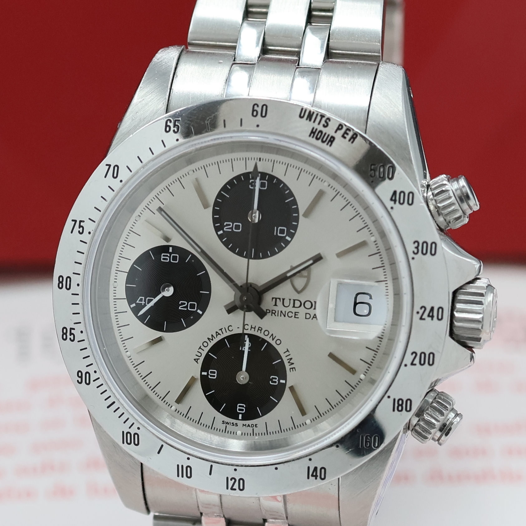 Detail a: TUDOR Armbandchronograph Prince Date Chrono Time Referenz 79280, Automatik, Edelstahlgeh. inkl. orig. Gliederband m. Faltschl., Boden, Krone und ...
