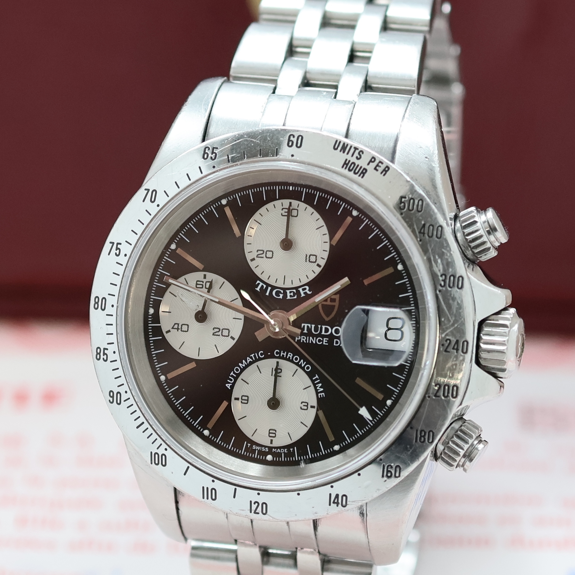 Detail a: TUDOR Armbandchronograph Prince Date Chrono Time Tiger Referenz 79280, Automatik, Edelstahlgeh. inkl. orig. Gliederband m. Faltschl., Boden, Krone ...