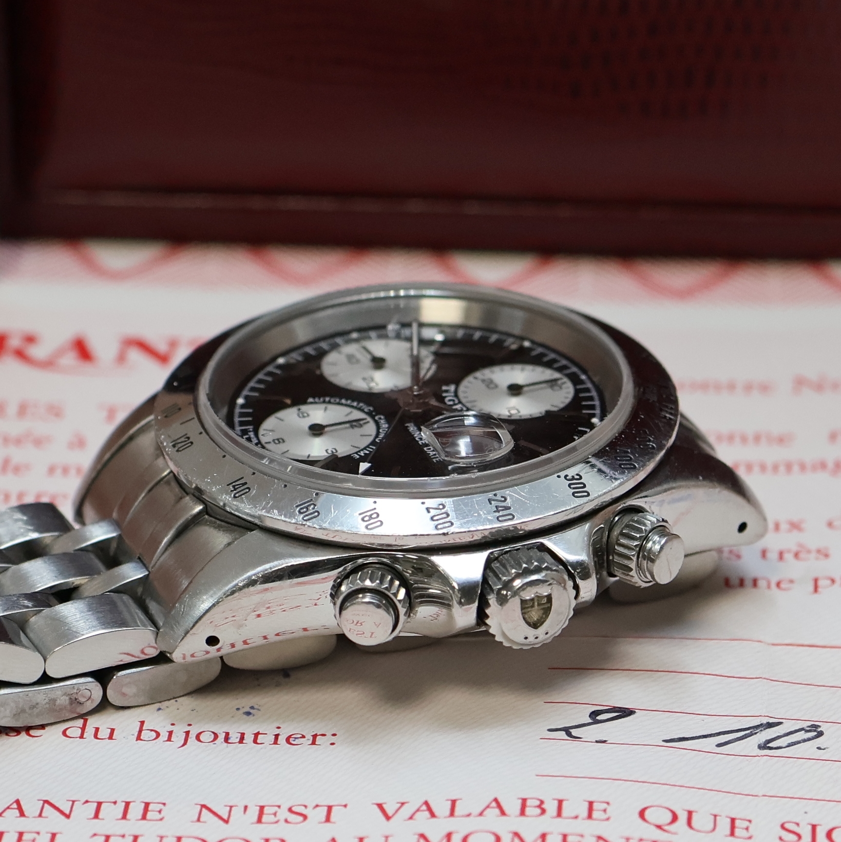 Detail c: TUDOR Armbandchronograph Prince Date Chrono Time Tiger Referenz 79280, Automatik, Edelstahlgeh. inkl. orig. Gliederband m. Faltschl., Boden, Krone ...