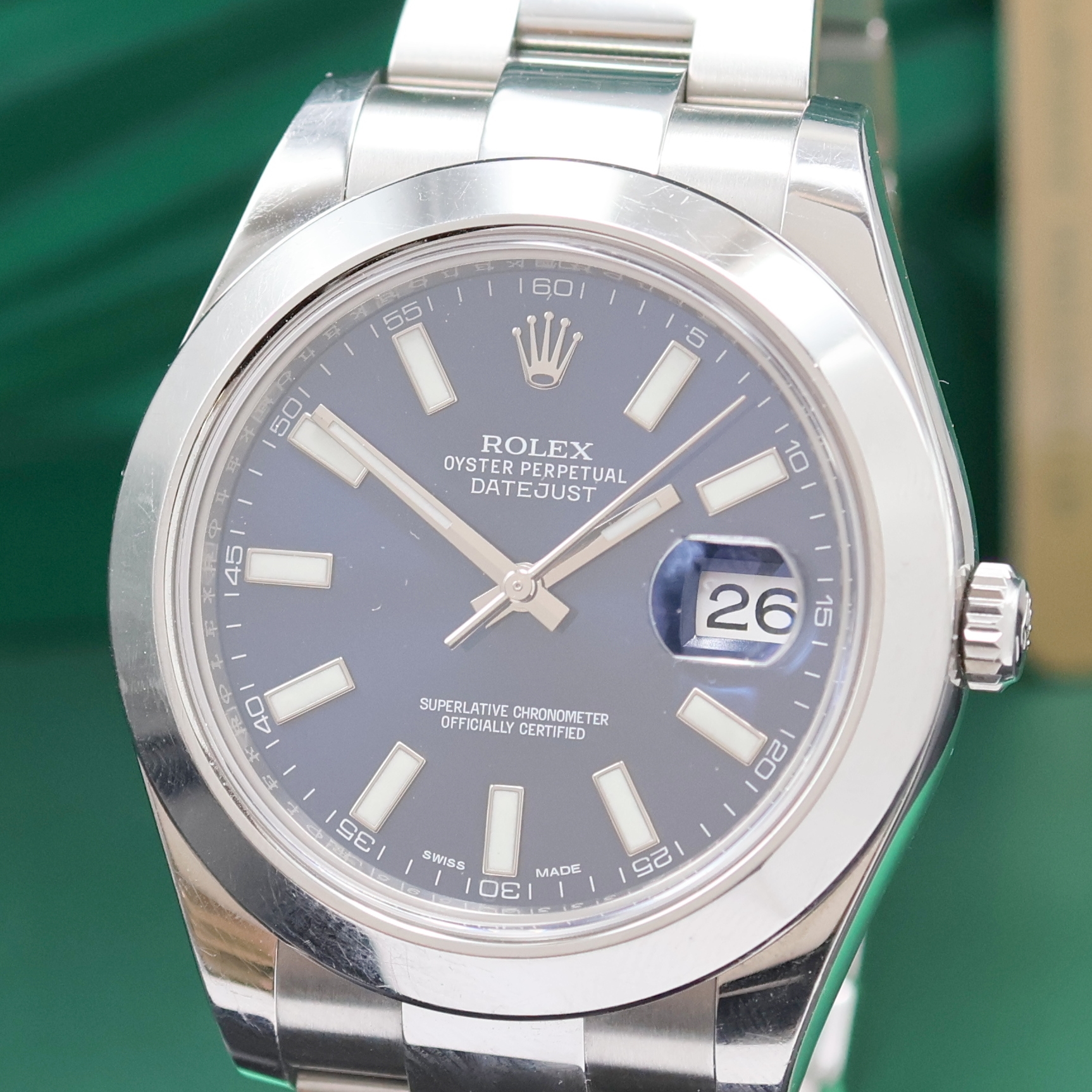 Detail a: ROLEX Herrenarmbanduhr Datejust II Referenz 116300, Automatik, Edelstahlgeh. inkl. Oysterband m. Faltschl., Boden und Krone verschr., ab Herst. ...