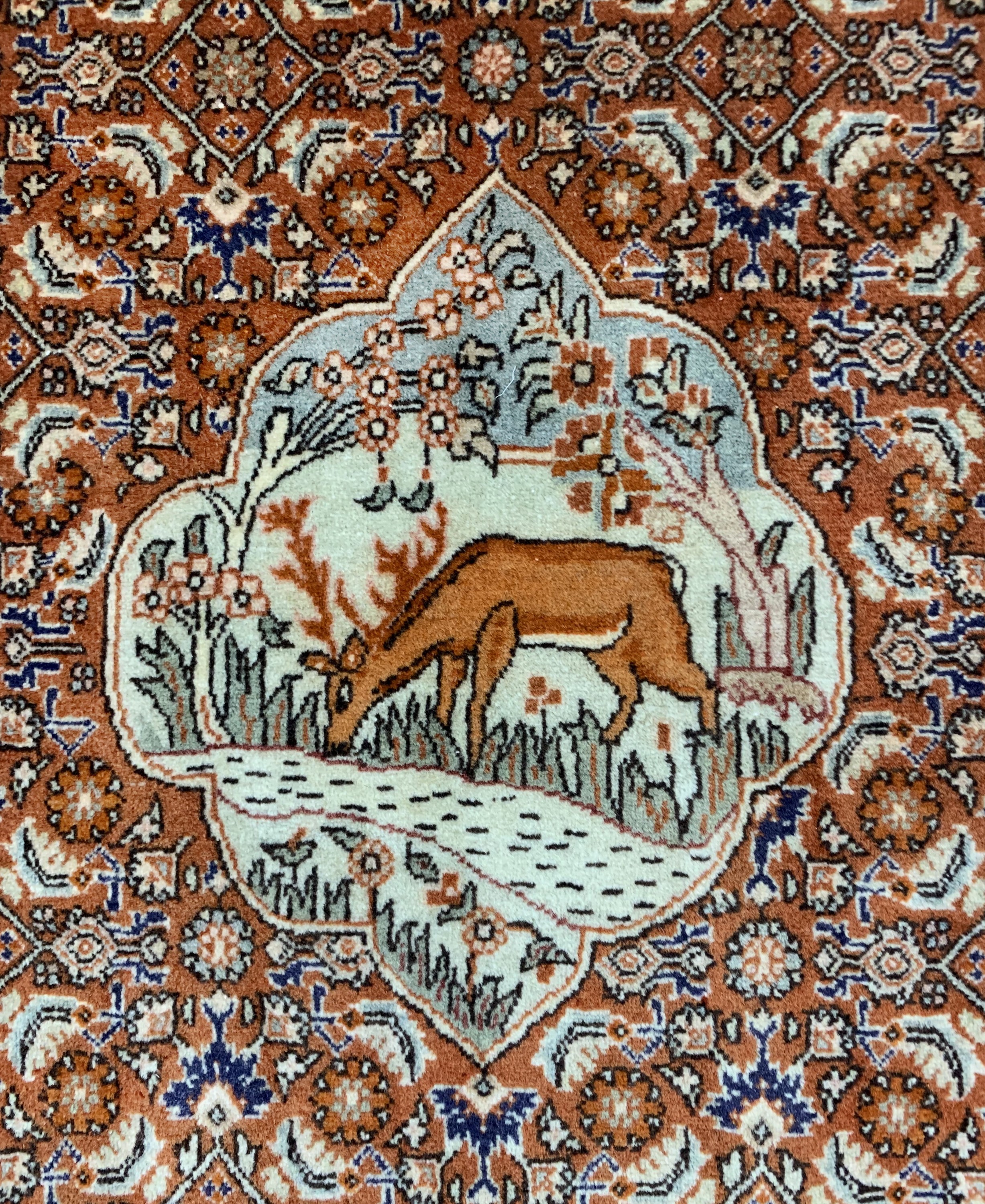 Detail b: Bidjar Kork fein, Persien, Anfang 20.Jhd, Korkwolle auf Baumwolle, ca. 85 x 70 cm, EHZ:(nahezu neuwertig).