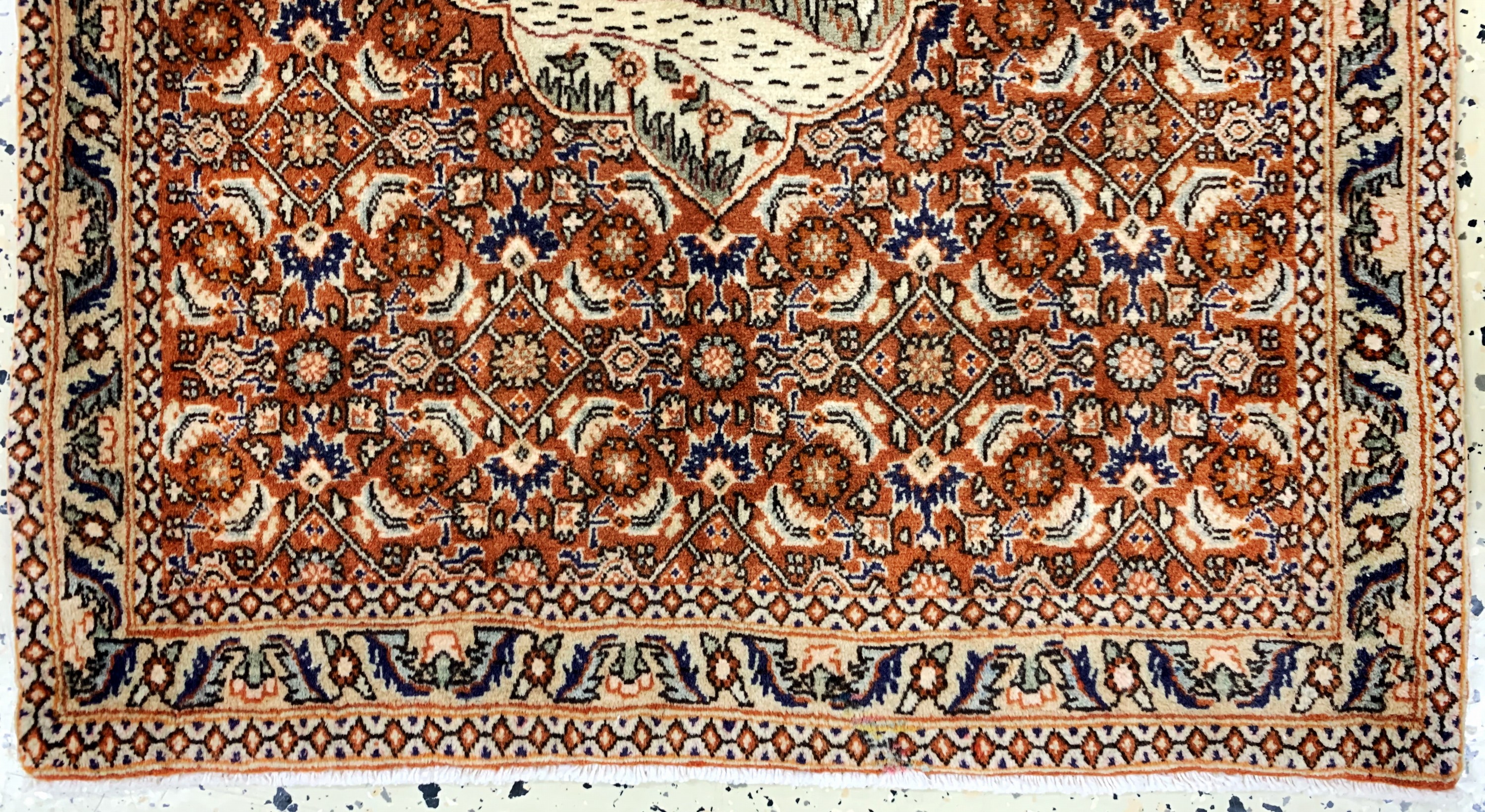 Detail c: Bidjar Kork fein, Persien, Anfang 20.Jhd, Korkwolle auf Baumwolle, ca. 85 x 70 cm, EHZ:(nahezu neuwertig).