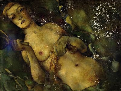 Image Tetjus Otto Tügel, 1892 Hamburg-1972 Bremervörde, weiblicher Halbakt mit ...