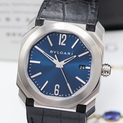 26948182a - BULGARI Octo Herrenarmbanduhr Referenz BGO 38 S, Automatik, Edelstahlgeh. inkl. orig. ...