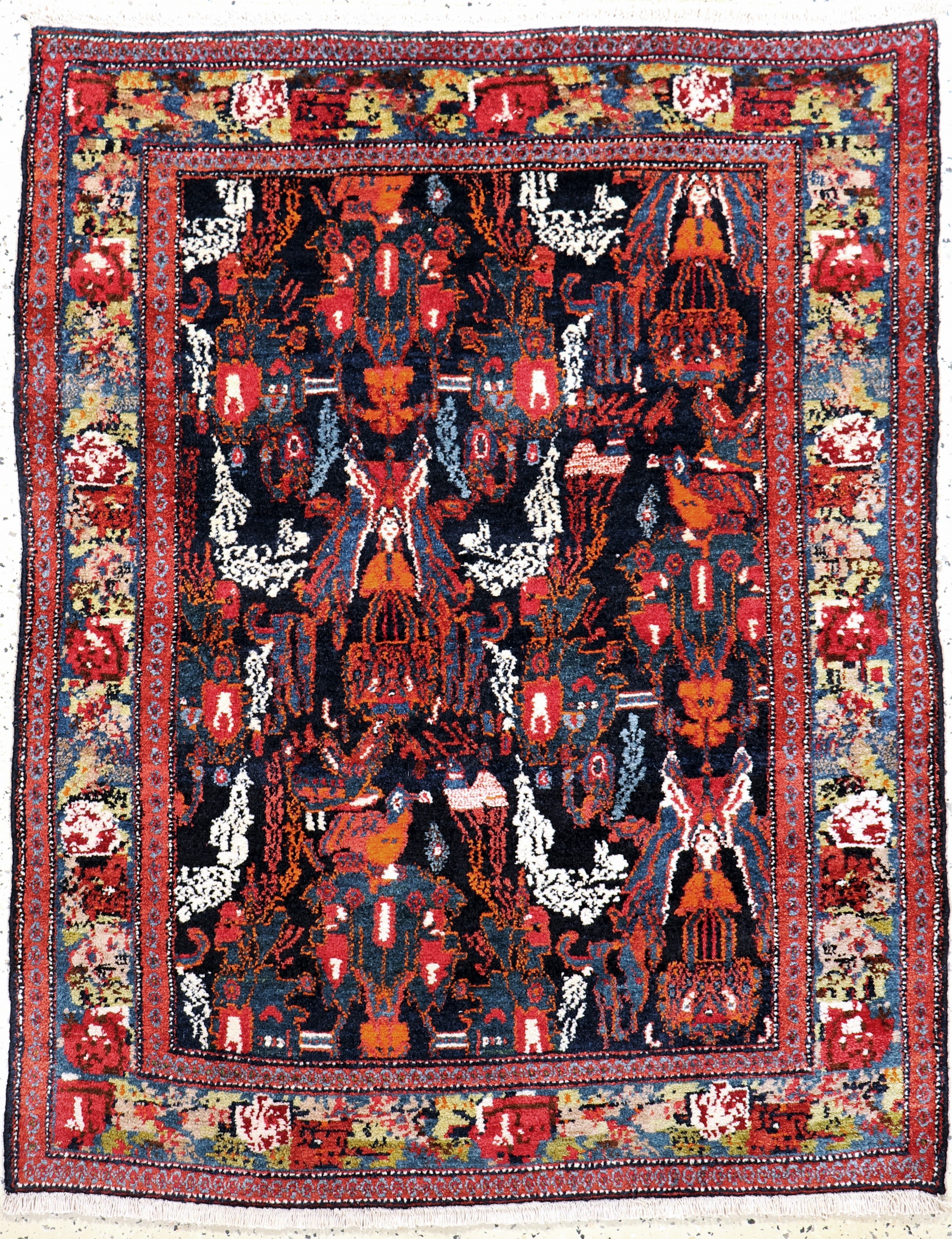 Seltener Senneh alt, Persien, Anfang 20.Jhd, Wolle auf Baumwolle, ca. 137 x 108 cm,gereinigt, EHZ: 1-2