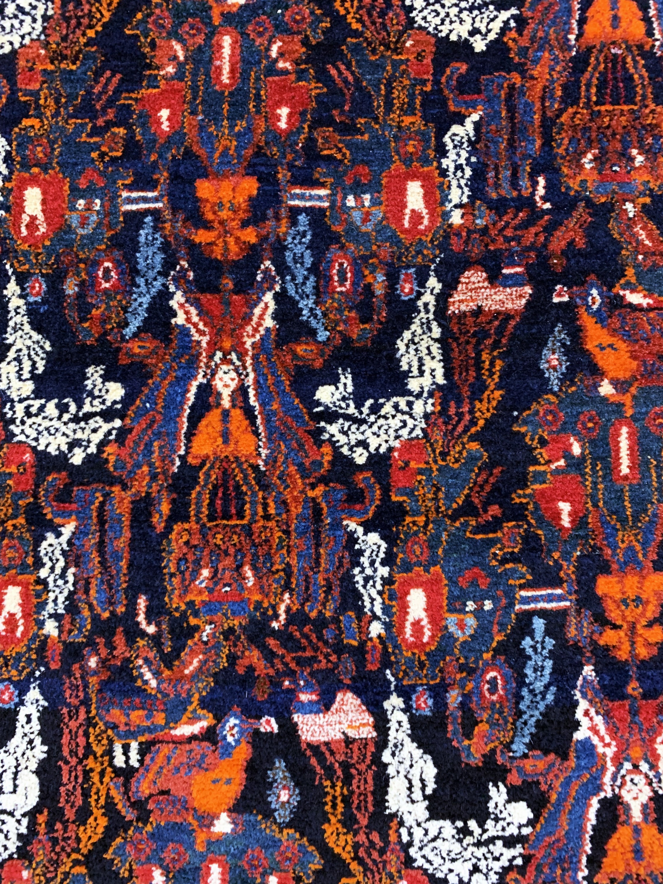 Detail c: Seltener Senneh alt, Persien, Anfang 20.Jhd, Wolle auf Baumwolle, ca. 137 x 108 cm,gereinigt, EHZ: 1-2
