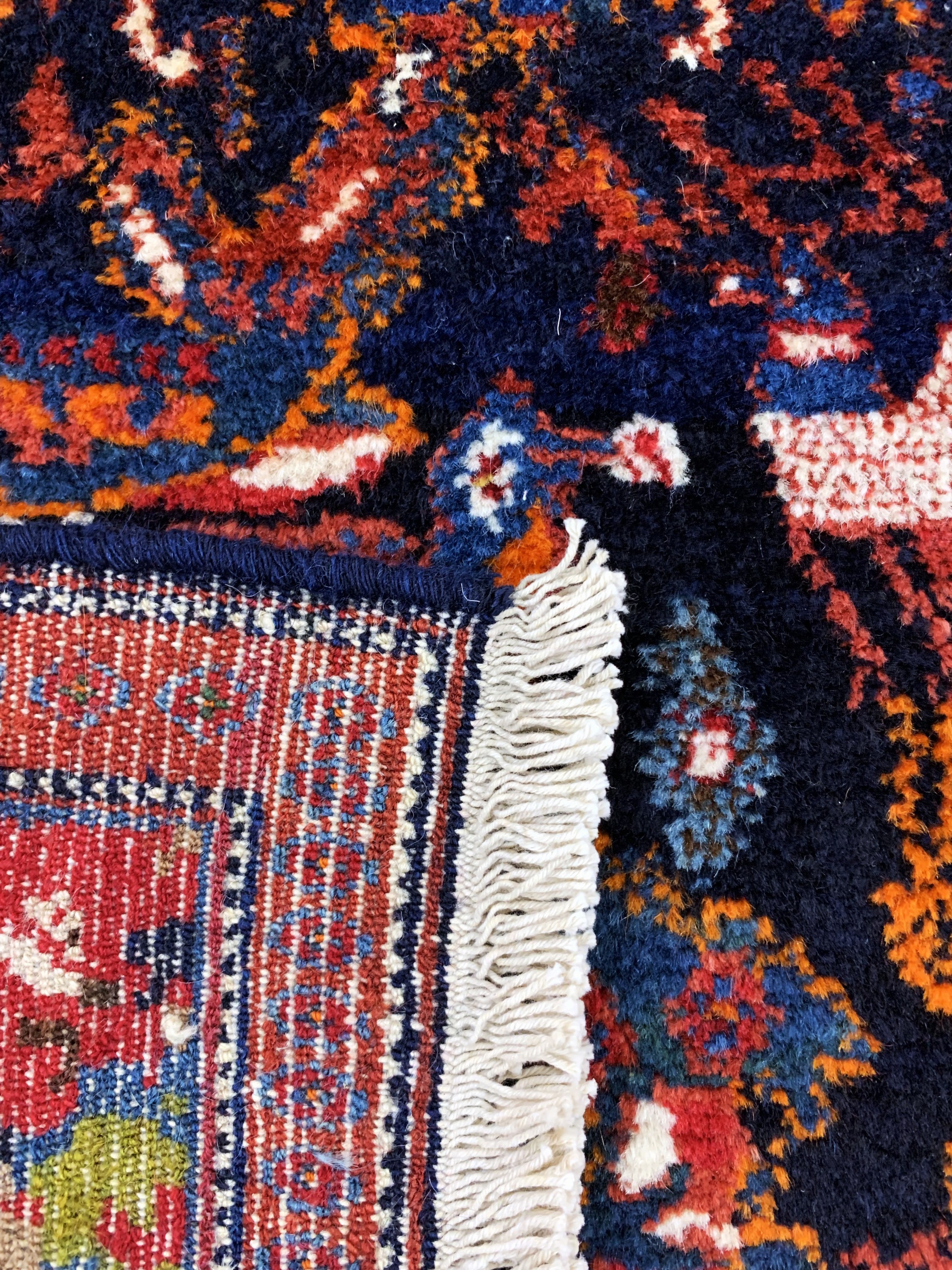 Detail e: Seltener Senneh alt, Persien, Anfang 20.Jhd, Wolle auf Baumwolle, ca. 137 x 108 cm,gereinigt, EHZ: 1-2