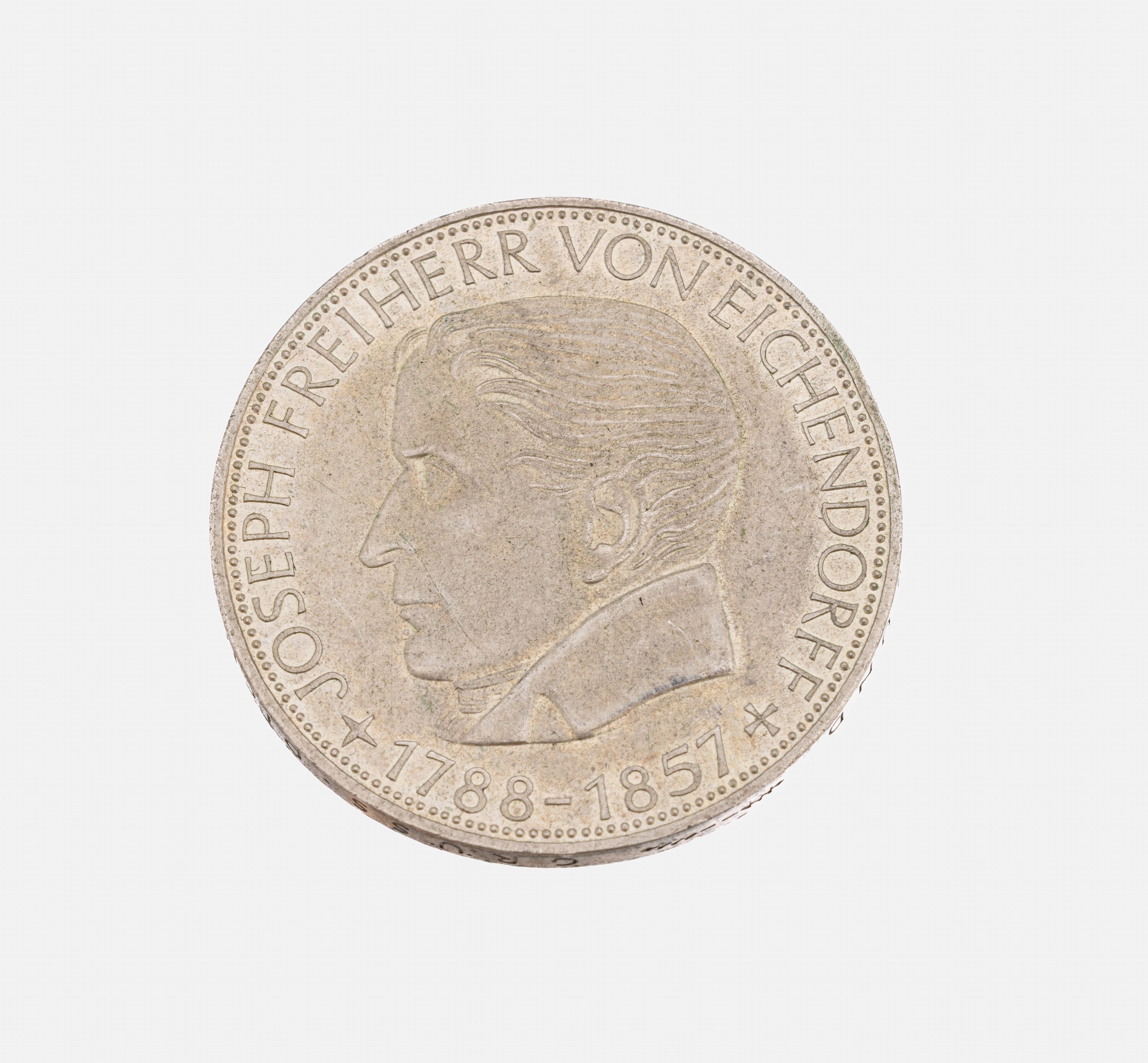 5 Mark Silbermünze, Deutschland, 1957, Freiherr von Eichendorff