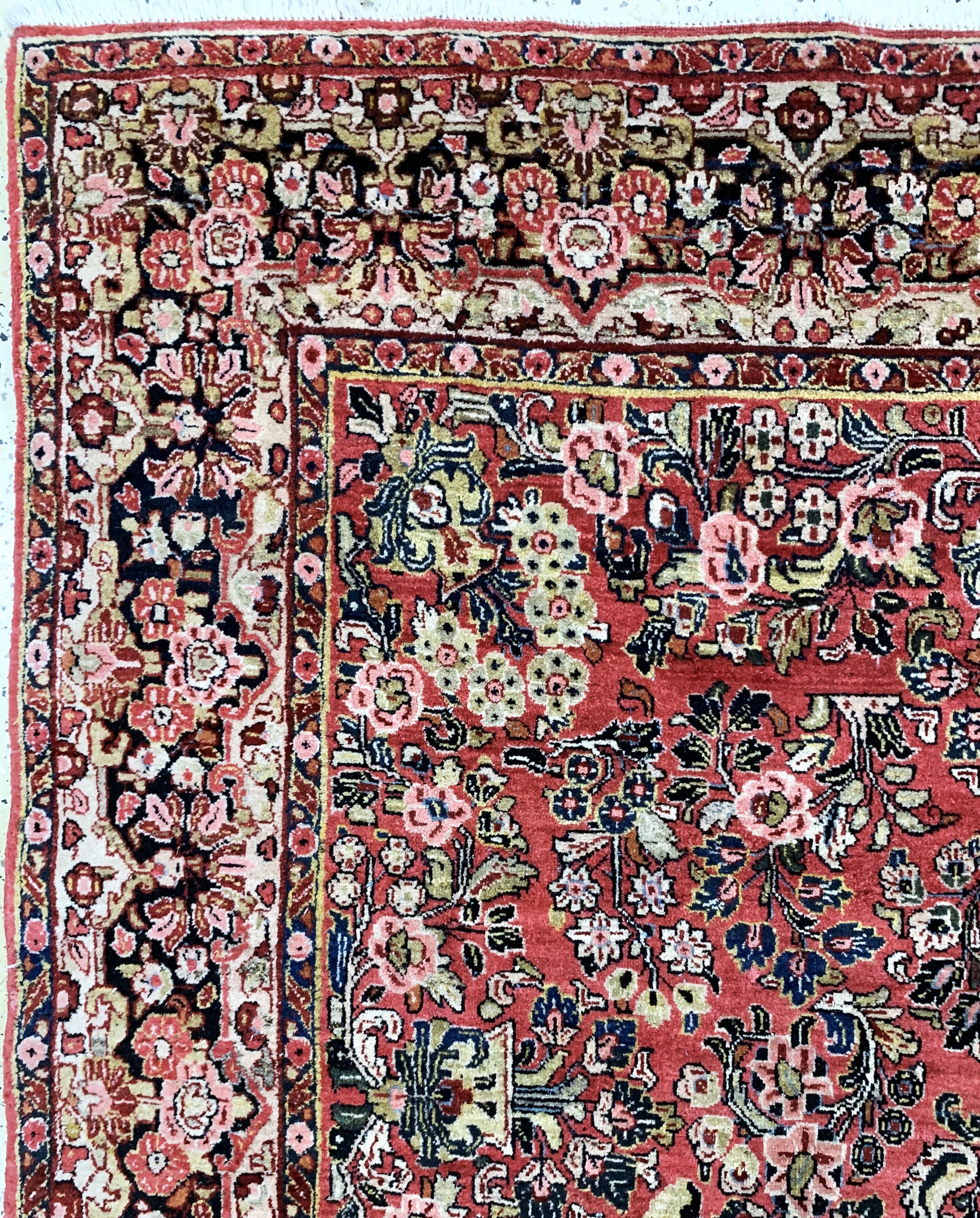Detail d: Us Re-Import Sarogh, Persien, Anfang 20.Jhd, Wolle auf Baumwolle, ca. 280 x 190 cm,gereinigt, EHZ: 2
