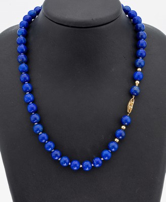 Image Collier aus Lapislazuli, Schließe und Zwischenkugeln GG 750/000, Lapislazuli- ...