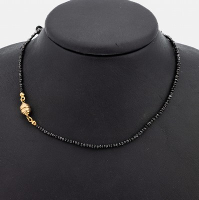 Image Collier aus Diamanten, Magnetschließe GG 585/000, schwarze facett. Diamanten ...