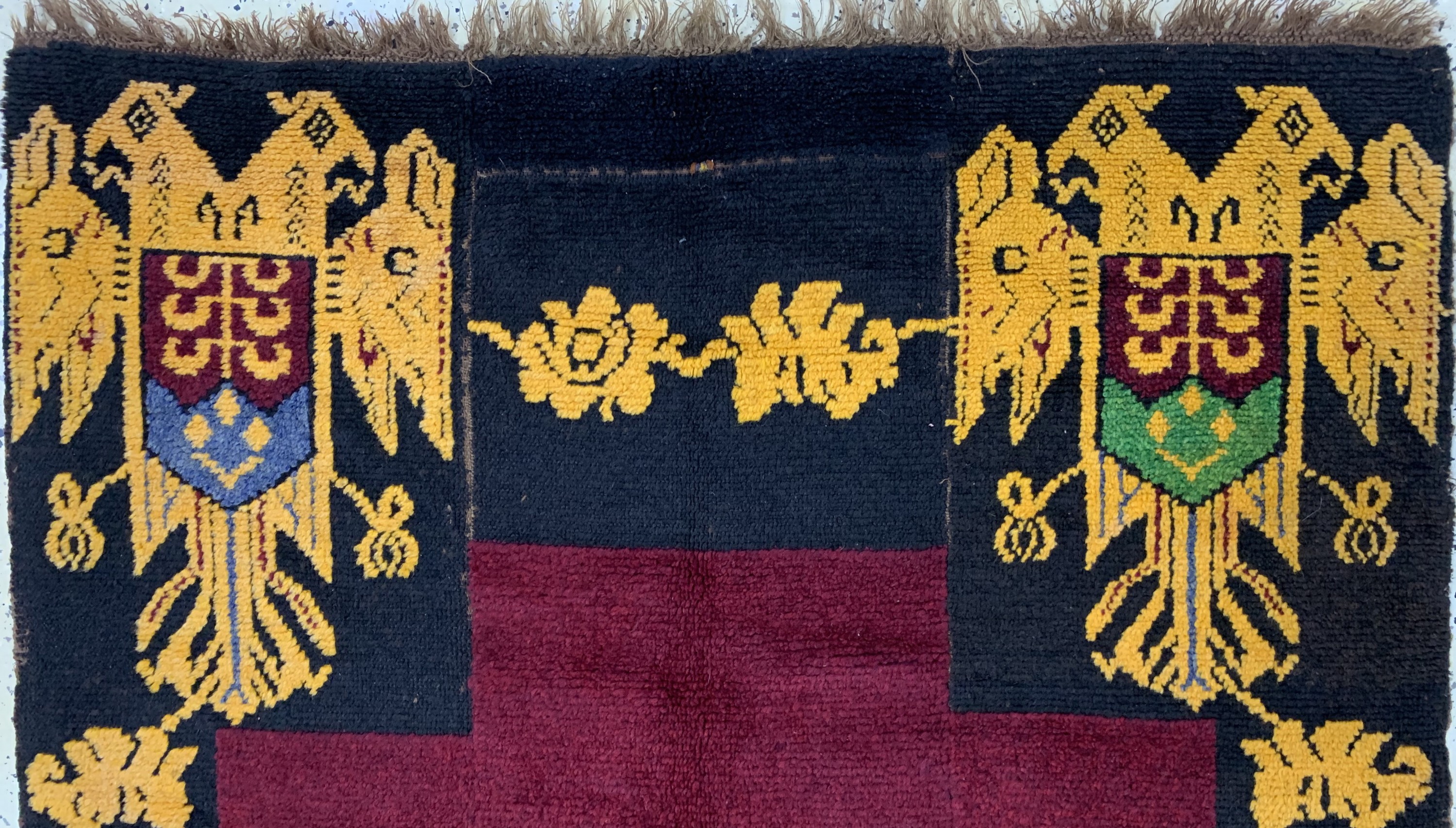 Detail a: Karakalpak"Wappenteppich", Uzbekistan, Mitte 20.Jhd, Wolle auf Wolle, ca. 202 x 142 cm, (mehrere Bahnen), EHZ: 2
