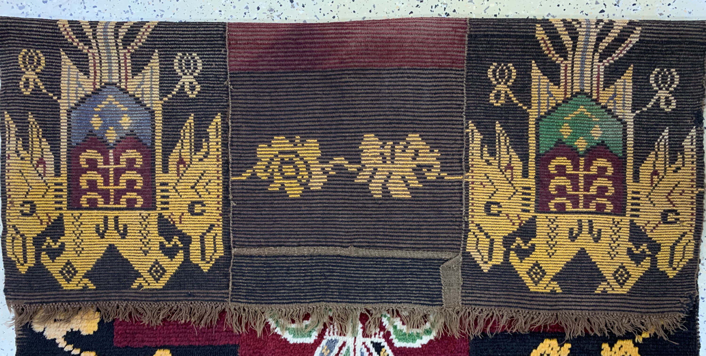 Detail d: Karakalpak"Wappenteppich", Uzbekistan, Mitte 20.Jhd, Wolle auf Wolle, ca. 202 x 142 cm, (mehrere Bahnen), EHZ: 2