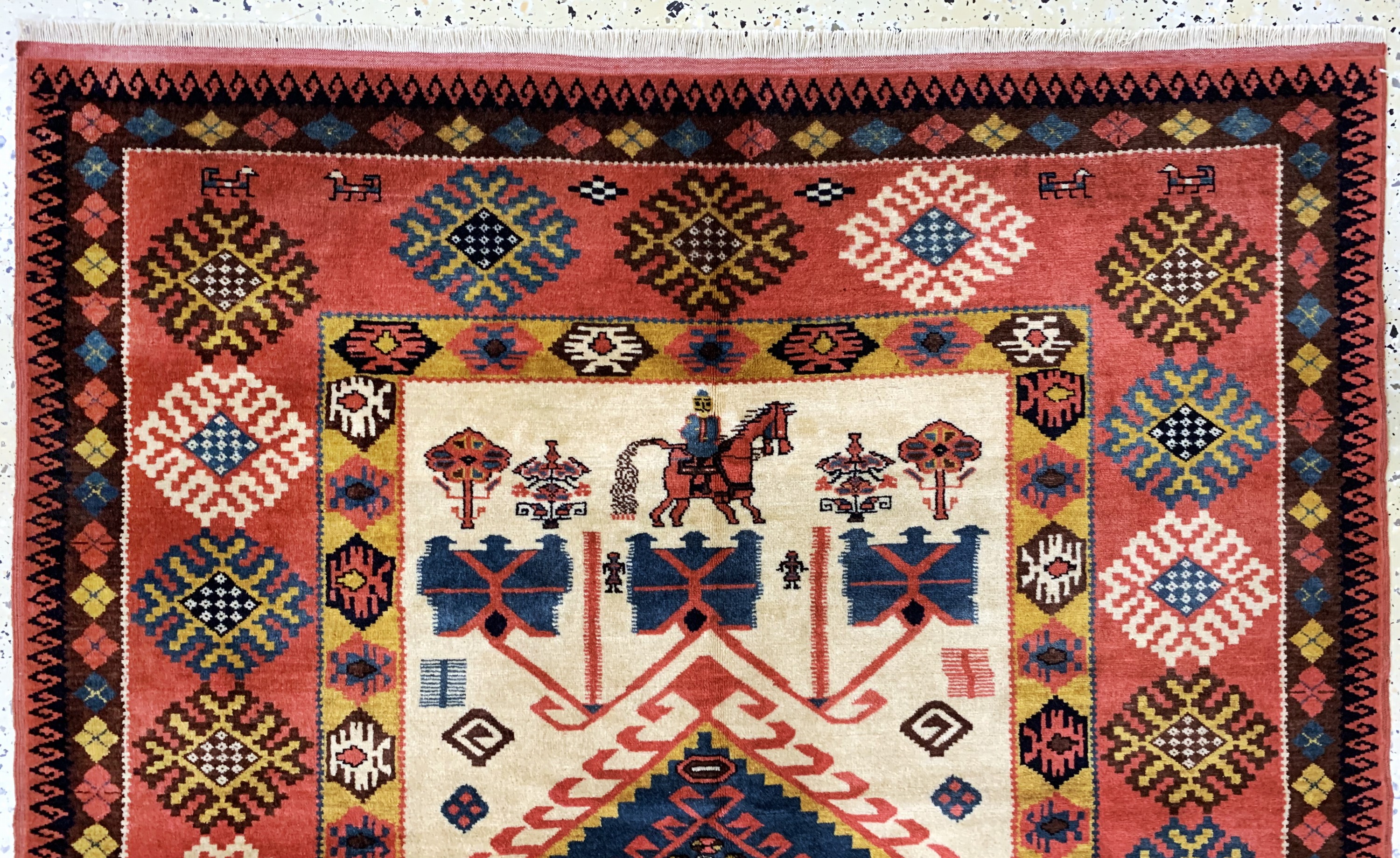 Detail a: Melas fein, Türkei, Ende 20.Jhd, Wolle auf Wolle, ca. 140 x 132 cm, gereinigt, EHZ: 2