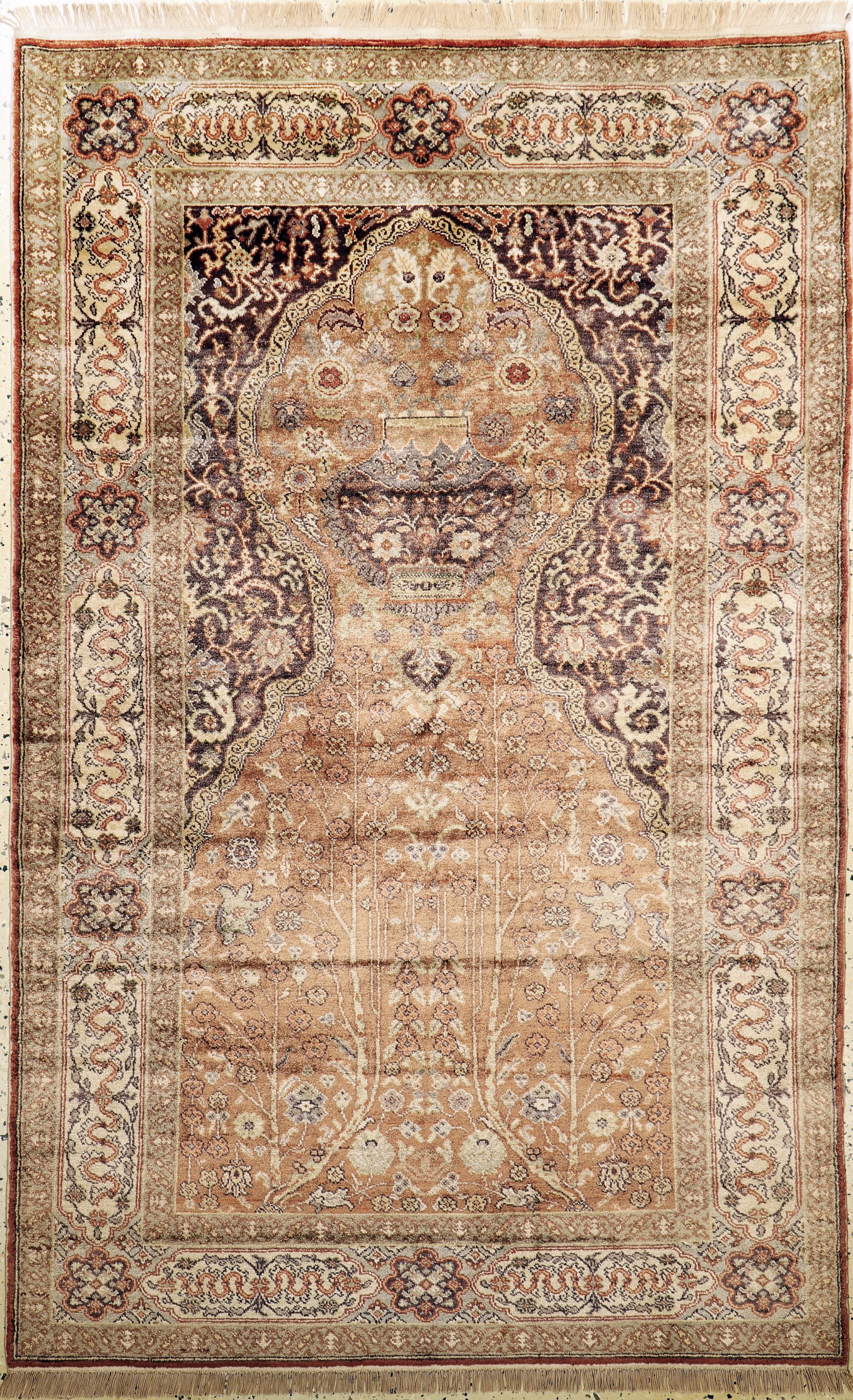 Kayseri Flosch, Türkei, Mitte 20.Jhd, merzerisierte Baumwolle, ca. 200 x 126 cm, EHZ: 1-2