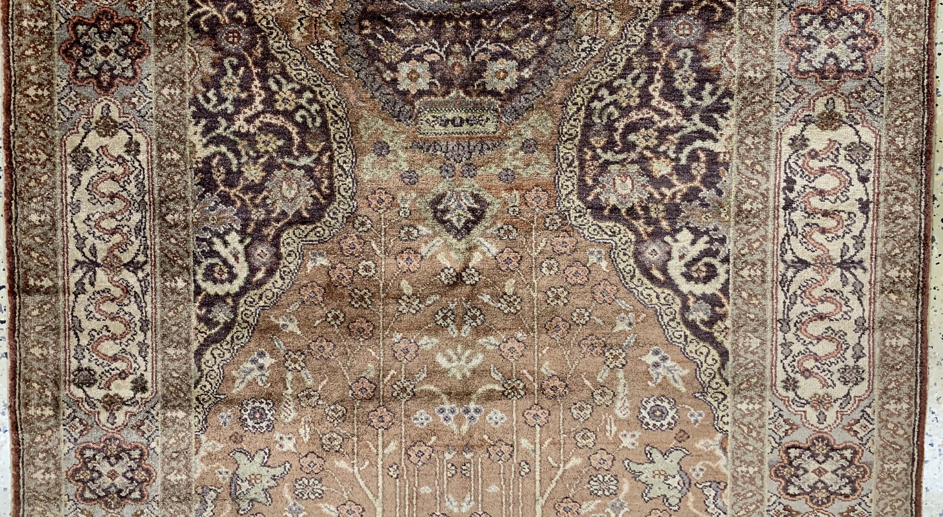 Detail b: Kayseri Flosch, Türkei, Mitte 20.Jhd, merzerisierte Baumwolle, ca. 200 x 126 cm, EHZ: 1-2