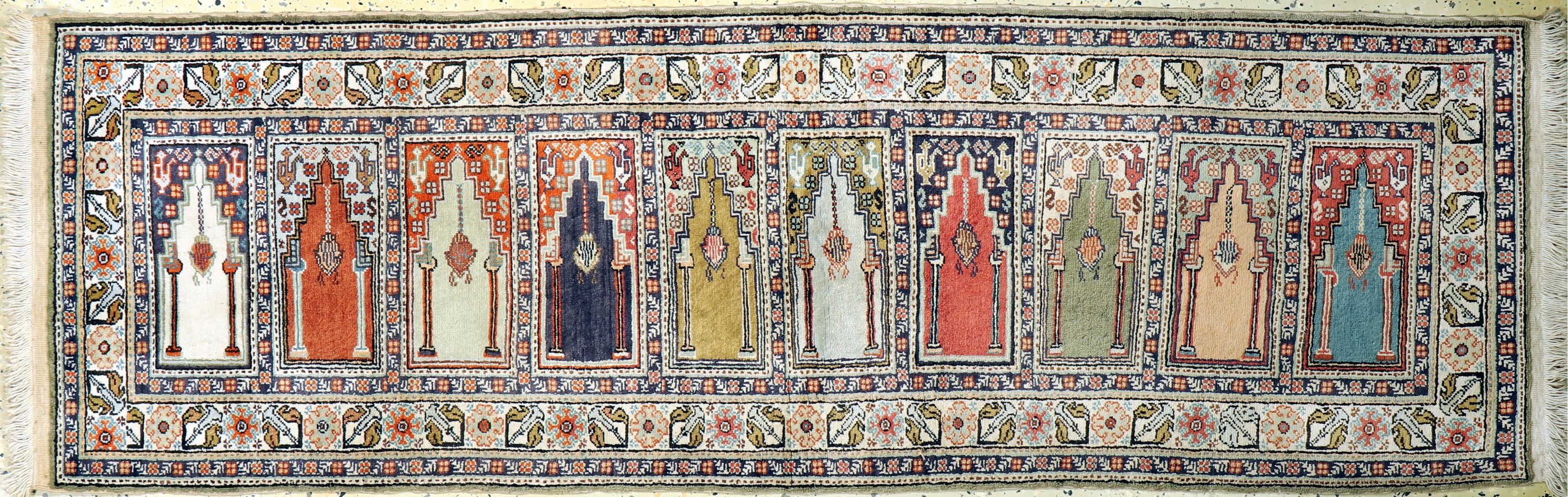 Kayseri Flosch"Saf", Türkei, Ende 20.Jhd, merzerisierte Baumwolle, ca. 187 x 61 cm, EHZ:2