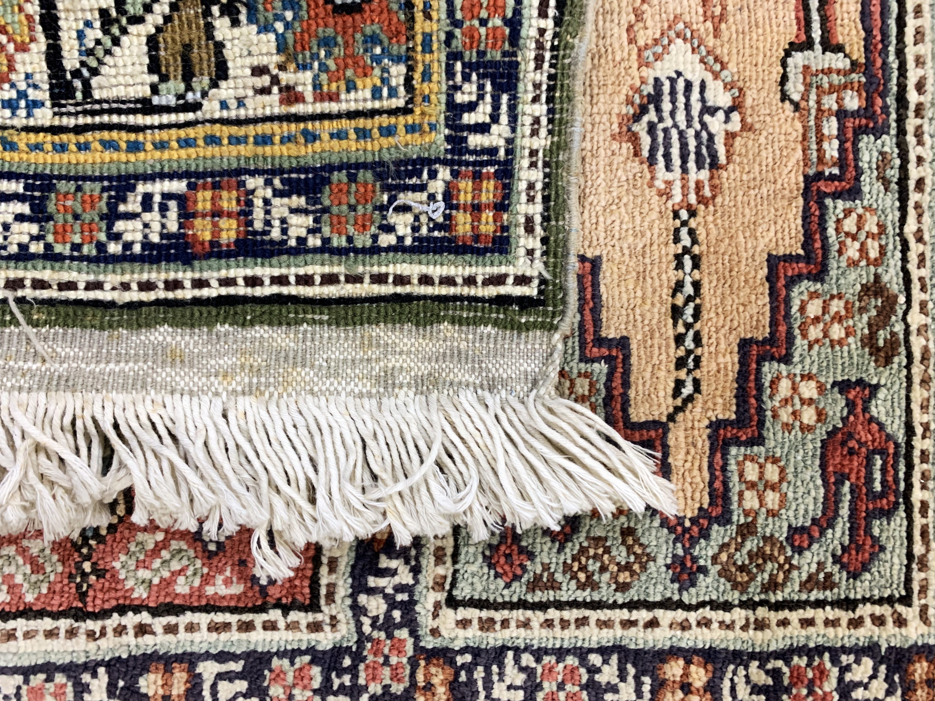 Detail c: Kayseri Flosch"Saf", Türkei, Ende 20.Jhd, merzerisierte Baumwolle, ca. 187 x 61 cm, EHZ:2