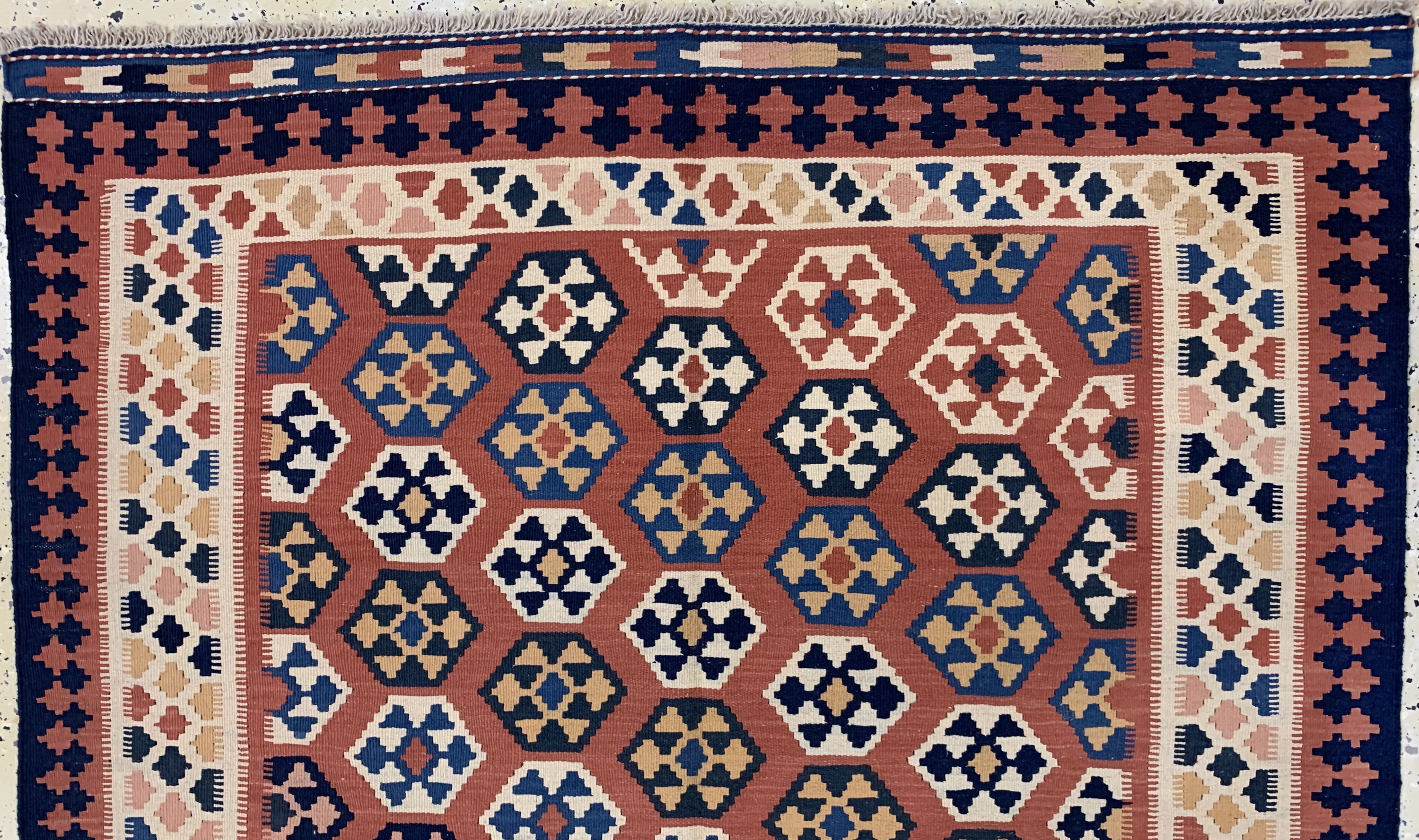 Detail a: Ghaschgai Kelim, Persien, Mitte 20.Jhd, Wolle auf Wolle, ca. 220 x 150 cm, EHZ:(nahezuneuwertig)