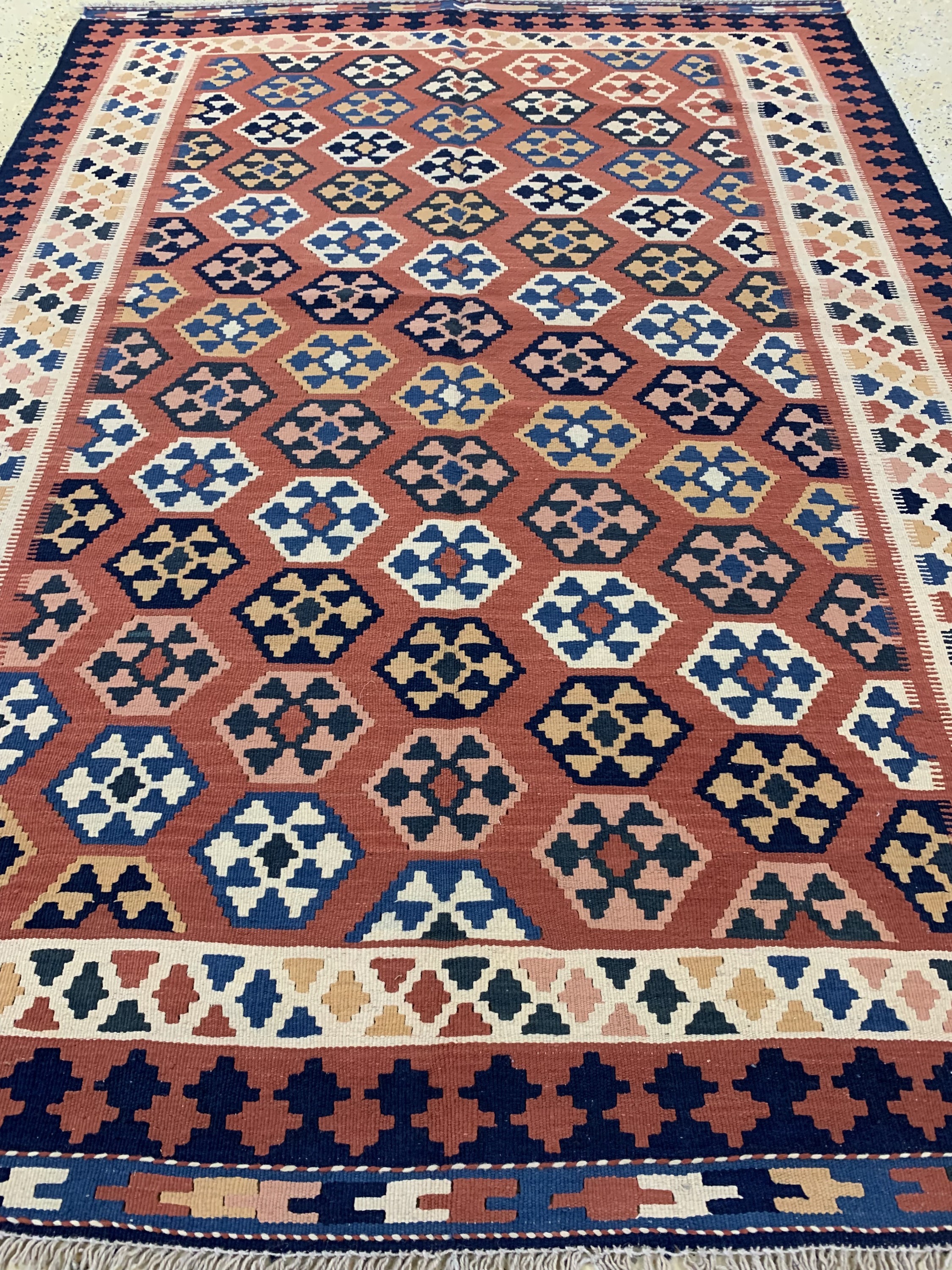 Detail d: Ghaschgai Kelim, Persien, Mitte 20.Jhd, Wolle auf Wolle, ca. 220 x 150 cm, EHZ:(nahezuneuwertig)