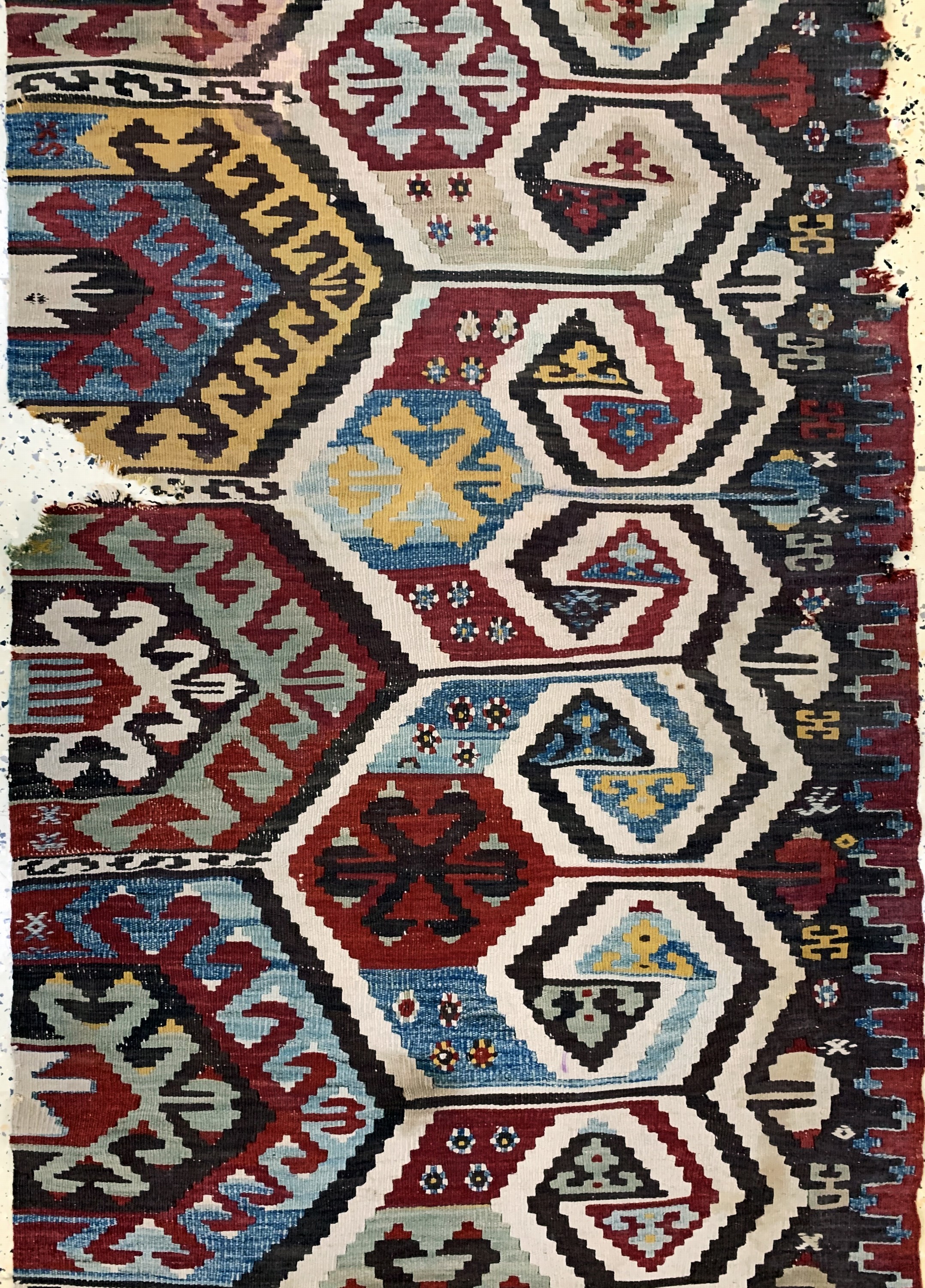 Detail c: Konya Kelim antik, Türkei, Anfang 19.Jhd, Wolle auf Wolle, ca. 385 x 85 cm, EHZ: 4