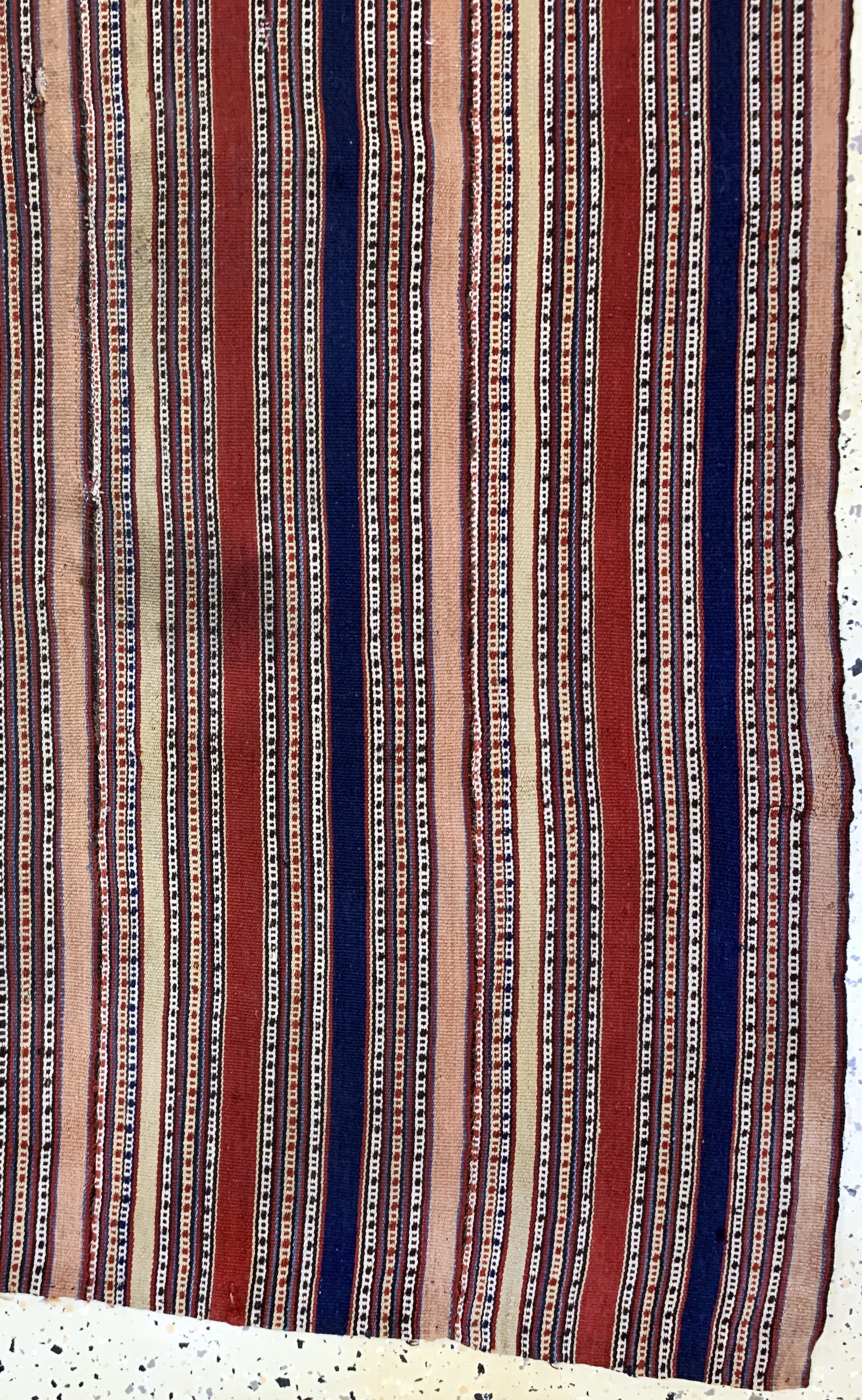 Detail a: Djajim"Nomaden-Decke", Persien, Anfang 20.Jhd, Wolle auf Wolle, ca. 164 x 156 cm, Reinigungsbedürftig, EHZ: 2, (6 Bahnig)