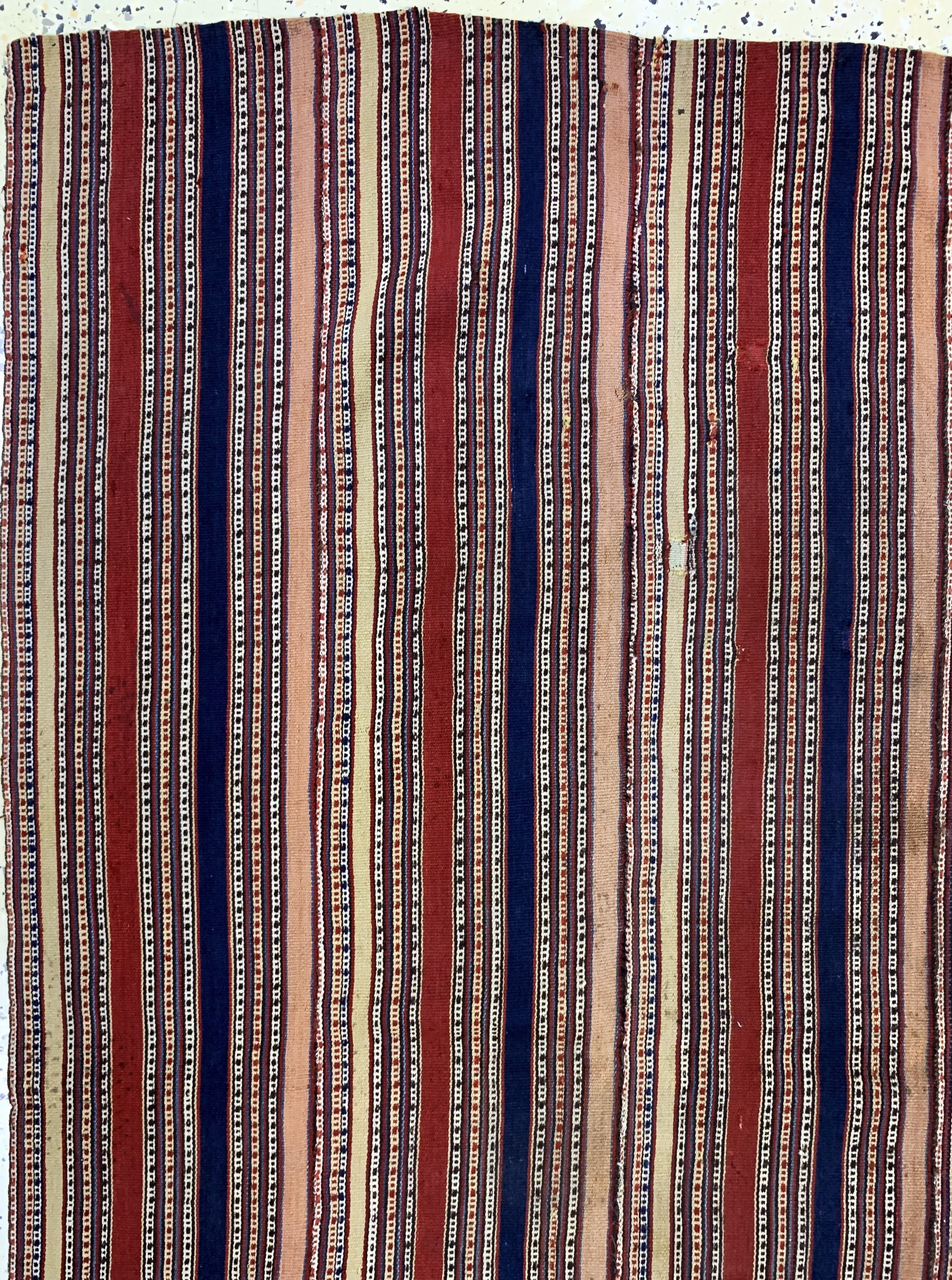 Detail c: Djajim"Nomaden-Decke", Persien, Anfang 20.Jhd, Wolle auf Wolle, ca. 164 x 156 cm, Reinigungsbedürftig, EHZ: 2, (6 Bahnig)