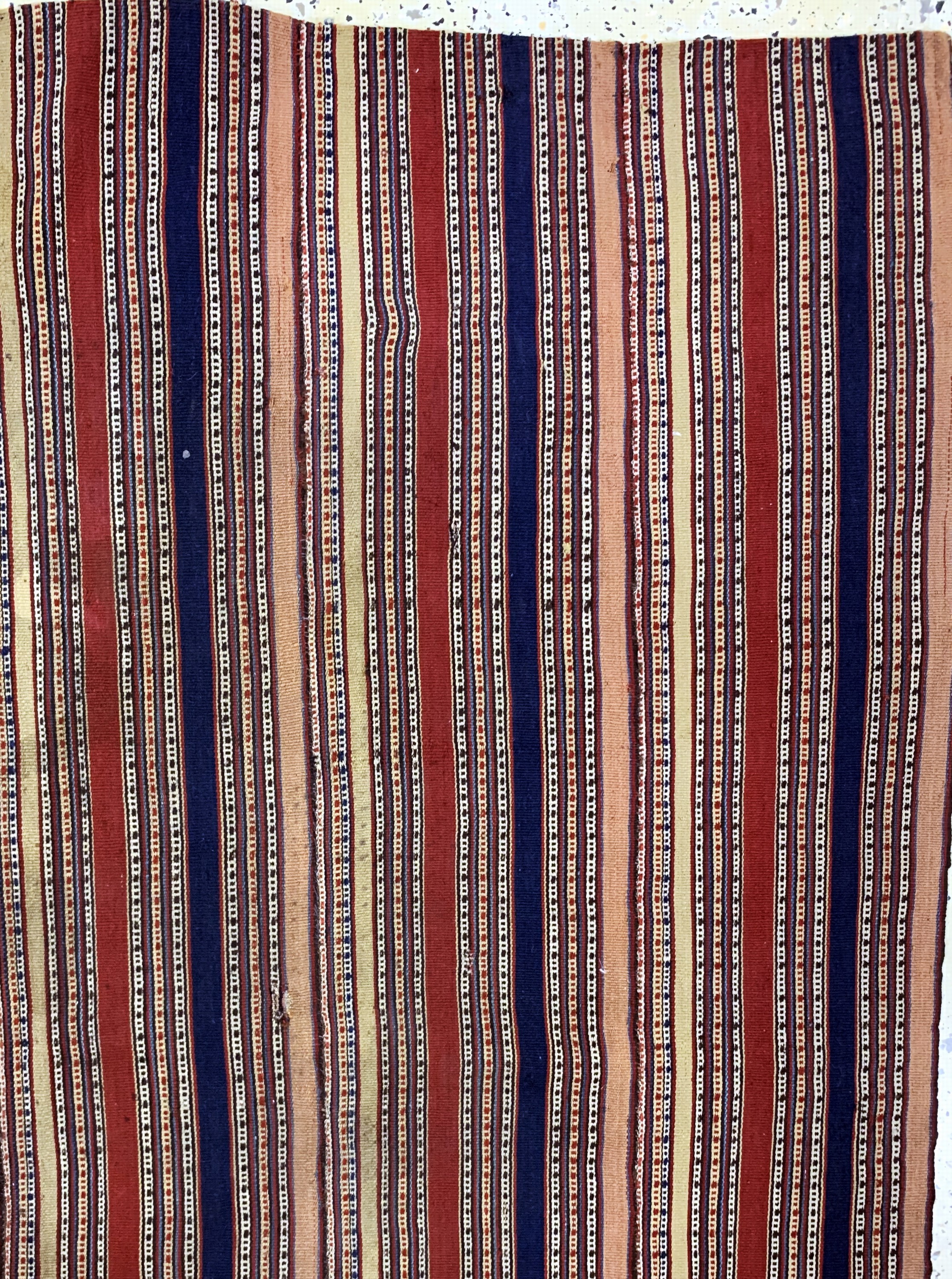 Detail d: Djajim"Nomaden-Decke", Persien, Anfang 20.Jhd, Wolle auf Wolle, ca. 164 x 156 cm, Reinigungsbedürftig, EHZ: 2, (6 Bahnig)