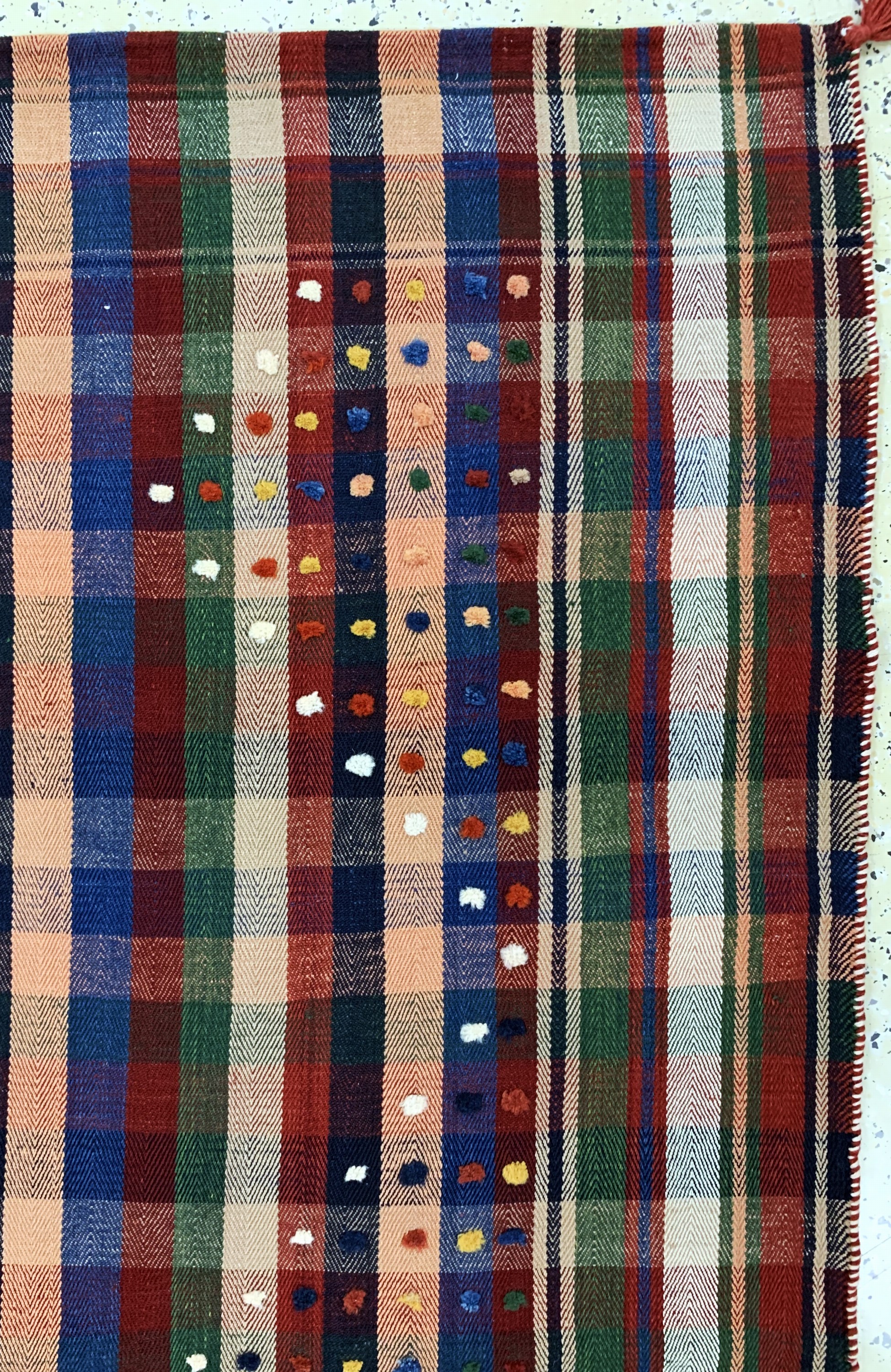 Detail d: Djajim"Nomaden-Decke", Persien, Anfang 20.Jhd, Wolle auf Wolle, ca. 220 x 183 cm, (2 Bahnig), EHZ: 1-2