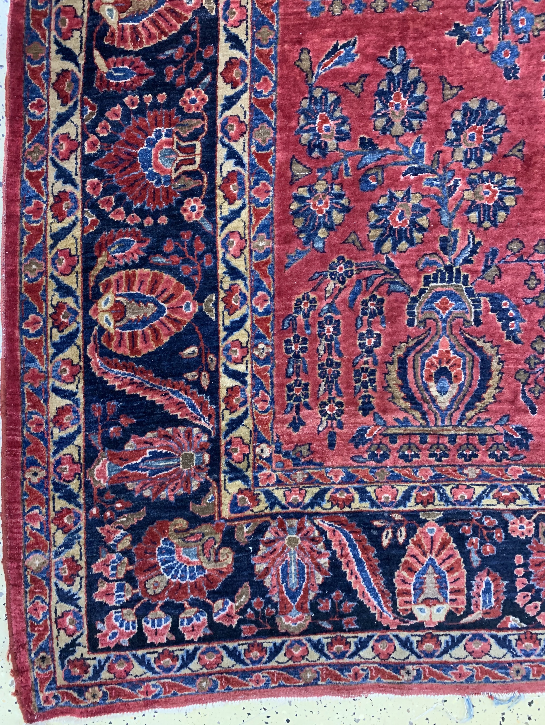 Detail b: Us Re-Import Sarogh, Persien, Anfang 20.Jhd, Wolle auf Baumwolle, ca. 380 x 275 cm,EHZ: 3