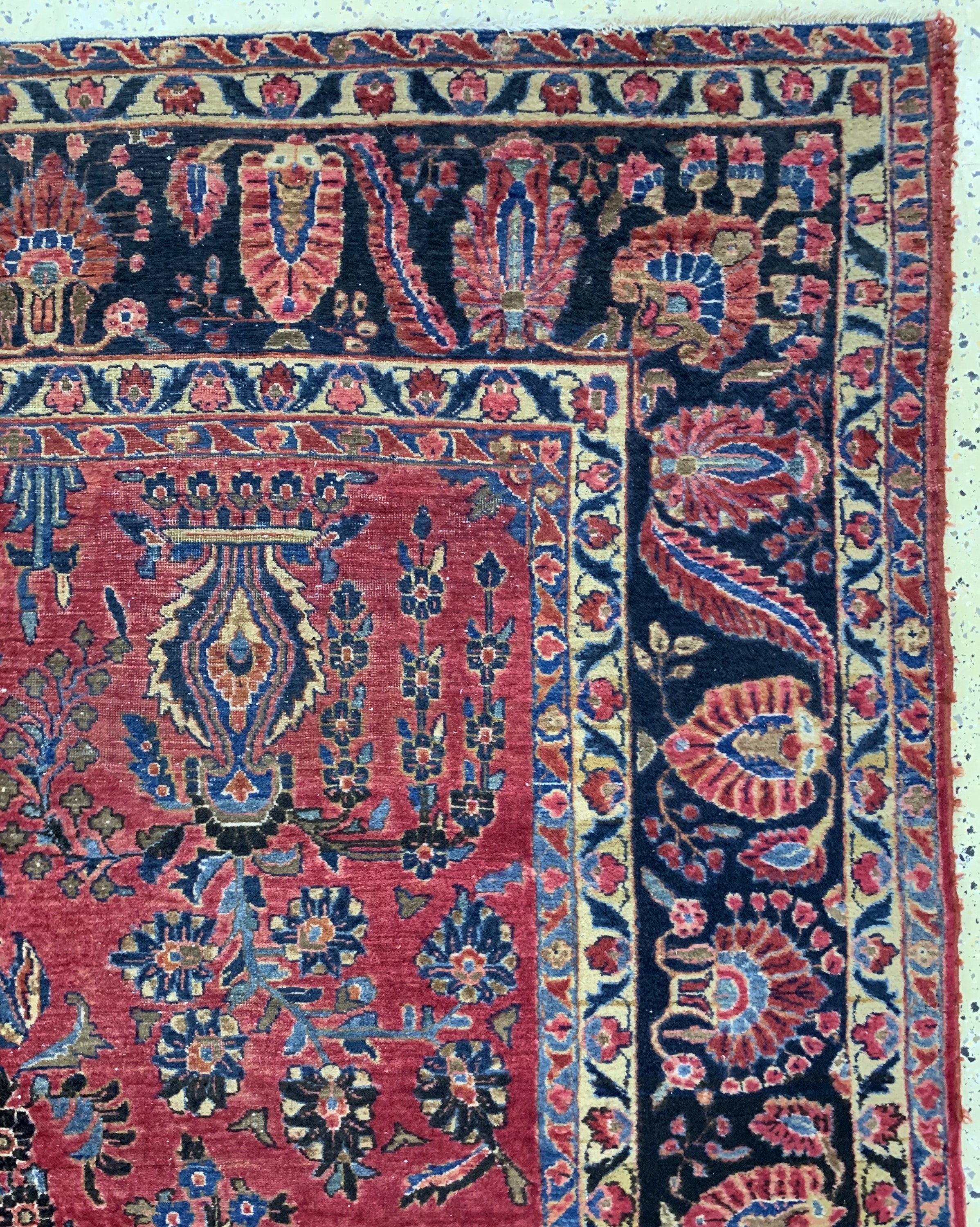 Detail f: Us Re-Import Sarogh, Persien, Anfang 20.Jhd, Wolle auf Baumwolle, ca. 380 x 275 cm,EHZ: 3