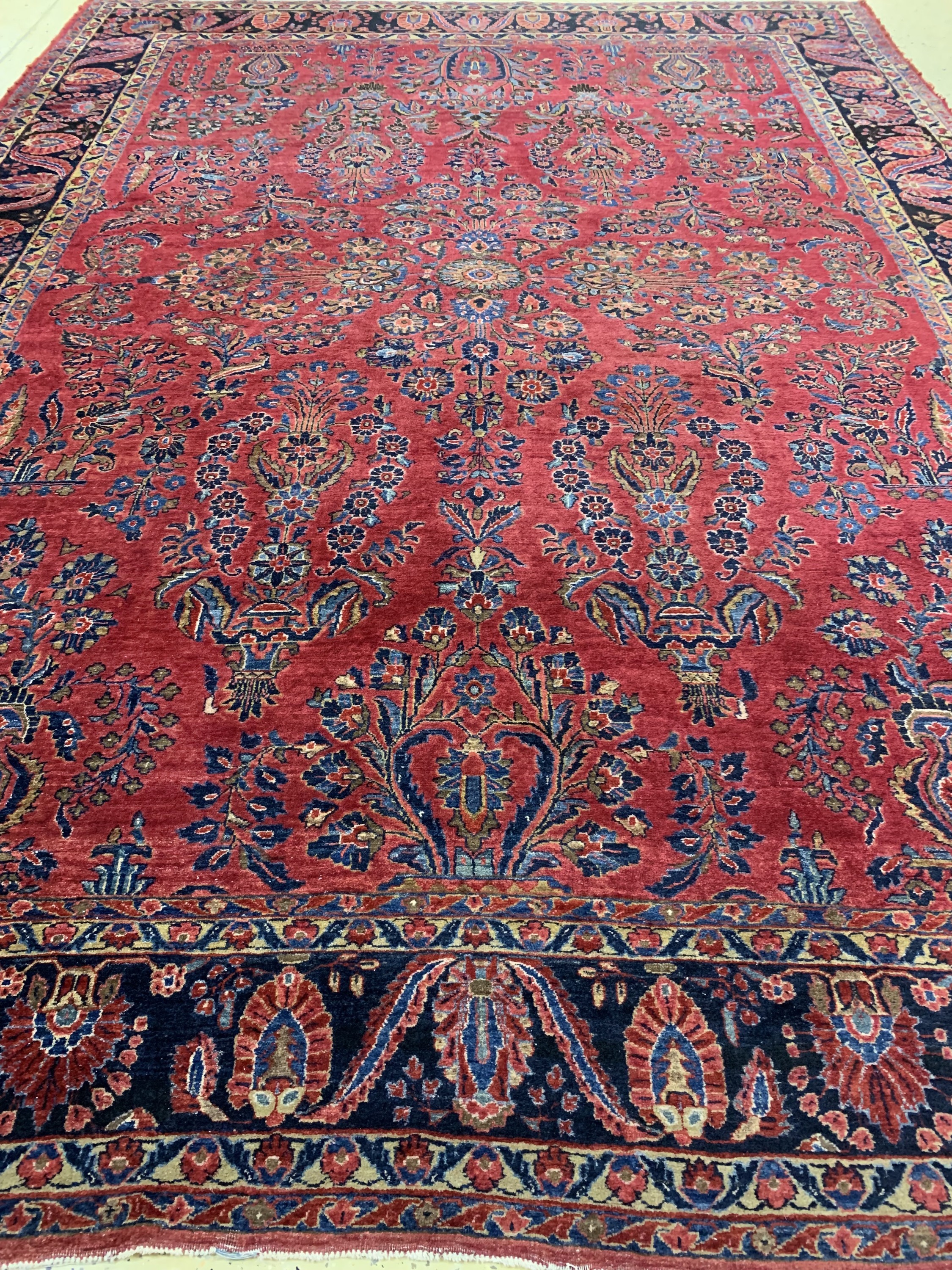 Detail g: Us Re-Import Sarogh, Persien, Anfang 20.Jhd, Wolle auf Baumwolle, ca. 380 x 275 cm,EHZ: 3