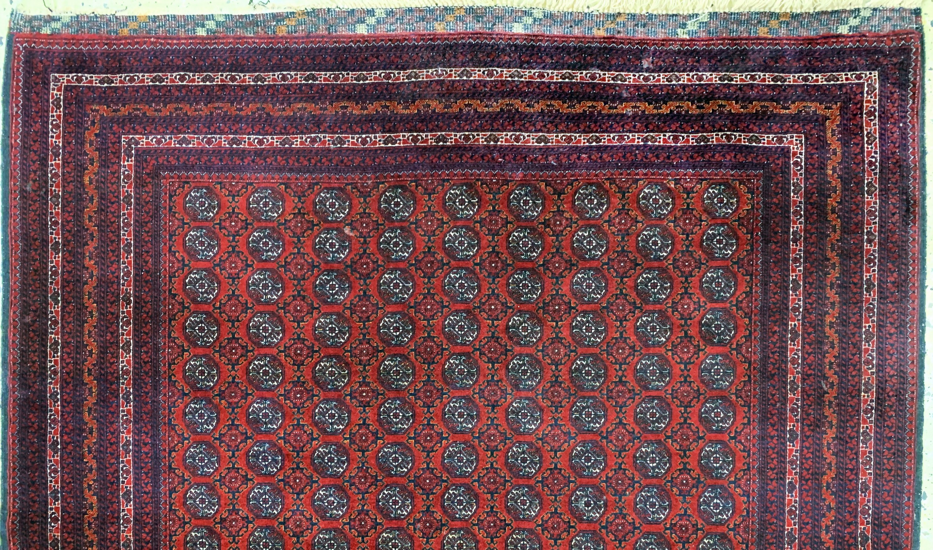 Detail a: Khalmohammadi fein, Afghanistan, Ende 20.Jhd, Korkwolle auf Wolle, ca. 200 x 130 cm,EHZ: 2