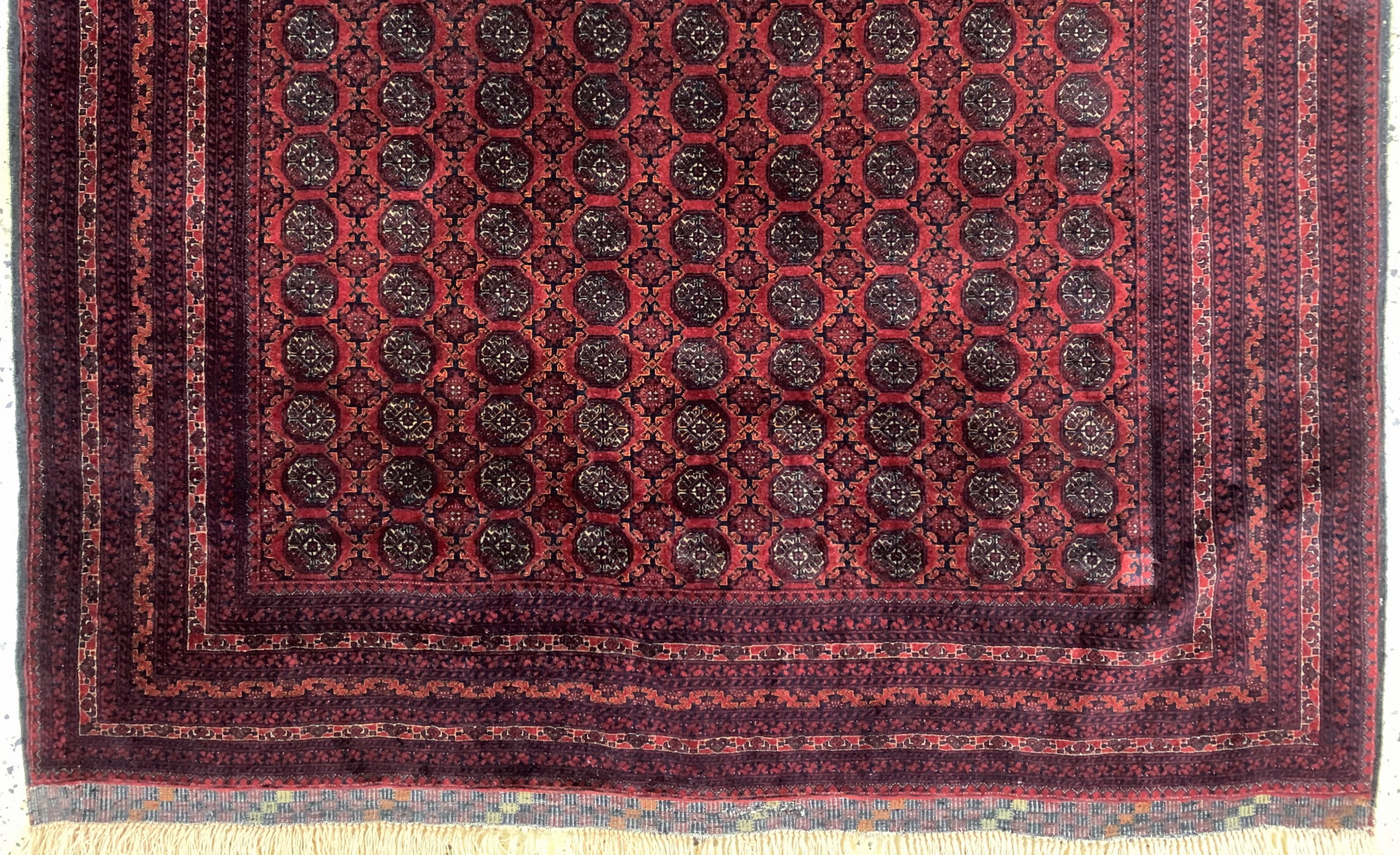 Detail c: Khalmohammadi fein, Afghanistan, Ende 20.Jhd, Korkwolle auf Wolle, ca. 200 x 130 cm,EHZ: 2
