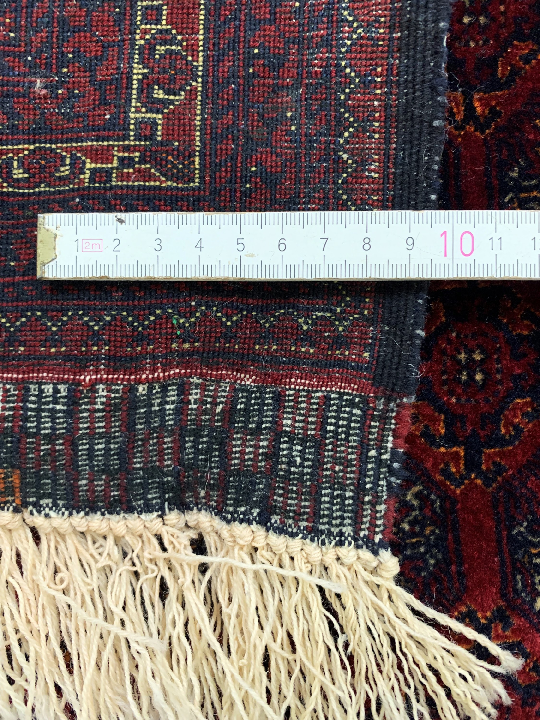 Detail d: Khalmohammadi fein, Afghanistan, Ende 20.Jhd, Korkwolle auf Wolle, ca. 200 x 130 cm,EHZ: 2